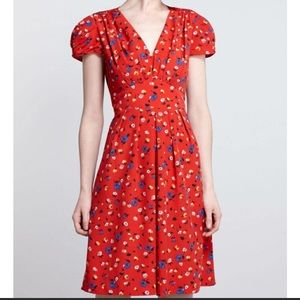Red Floral Print Dress